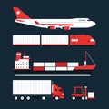 Cargo tracking service concept illustrations.