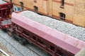 Cargo Train With Aggregate Stones Above Royalty Free Stock Photo