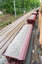 Cargo Train With Aggregate Stones Above Royalty Free Stock Photo