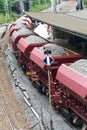 Cargo Train With Aggregate Stones Above Royalty Free Stock Photo