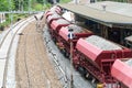 Cargo Train With Aggregate Stones Above Royalty Free Stock Photo