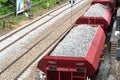 Cargo Train With Aggregate Stones Above Royalty Free Stock Photo