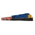 Cargo train with bogie Hopper Wagon on white. 3D illustration