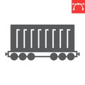 Cargo train glyph icon