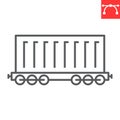 Cargo train line icon