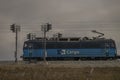 Cargo train on new railway line from Prague to Tabor in Myslkovice 03 07 2023