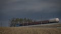 Cargo train on new railway line from Prague to Tabor in Myslkovice 03 07 2023