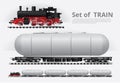 Cargo train on a rail road Royalty Free Stock Photo