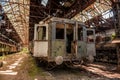 Cargo trains in old train depot Royalty Free Stock Photo