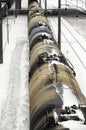Cargo trains in winter Royalty Free Stock Photo