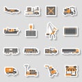 Cargo Transport and Packaging two color sticker set