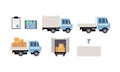 Cargo transport set, freight transportation, logistics vector Illustration on a white background Royalty Free Stock Photo