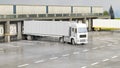 Cargo Transportation - Truck in the warehouse Royalty Free Stock Photo