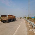 Cargo Transportation Trucks running on State Highway of Madhya Pradesh