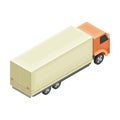 Cargo Truck Carrying Parcels as Warehouse Logistics Isometric Vector Illustration Royalty Free Stock Photo