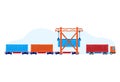 Cargo truck container for huge transport, vector illustration. Delivery transportation box, freight business logistic at Royalty Free Stock Photo