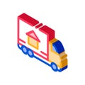 Cargo Truck Delivery To House isometric icon vector illustration Royalty Free Stock Photo