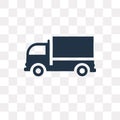 Cargo Truck Facing Left vector icon isolated on transparent back