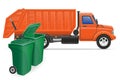 Cargo truck garbage removal concept vector illustration Royalty Free Stock Photo