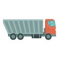 Cargo truck icon cartoon vector. Tipper dump