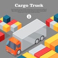 Cargo Truck and Intermodal Containers Web Banner.