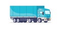 Cargo truck isometric vector illustration. Modern transportation commercial freight delivery