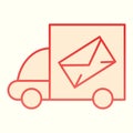 Cargo truck line icon. Mail delivery. shipping packages. Postal service vector design concept, outline style pictogram Royalty Free Stock Photo