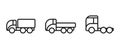 Cargo truck line icon set. auto transport and transportation symbols. isolated vector images Royalty Free Stock Photo