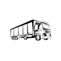 Cargo truck logo icon vector illustration