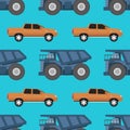 Cargo truck seamless pattern vector illustration.