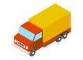 Cargo truck transportation. Fast delivery or logistic transport. Isometric projection 3d illustration