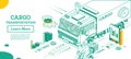 Cargo Truck Transportation. Isometric Commercial Transport