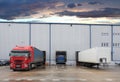 Cargo truck at warehouse building Royalty Free Stock Photo