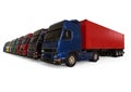 Cargo Trucks fleet concept Royalty Free Stock Photo