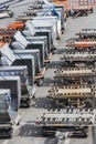 Cargo trucks on the flight field Royalty Free Stock Photo