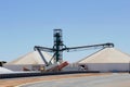 Cargo trailers delivering grain silo, Australia Royalty Free Stock Photo