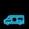 cargo van car neon glow icon illustration Royalty Free Stock Photo