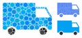 Cargo Van Mosaic Icon of Circles Royalty Free Stock Photo