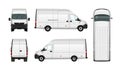 Cargo van vector illustration blank on white. City commercial minibus