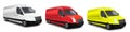 Cargo van vector illustration on white. City commercial minibus template. Isolated realistic delivery vehicle. View from right Royalty Free Stock Photo