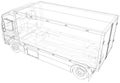 Cargo van vector. Isolated Wire-frame Truck freight. Wire-frame line isolated. Vector rendering of 3d