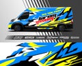 Cargo wrap design vector. Graphic abstract stripe racing background kit designs for vehicle, race car, rally, adventure and livery