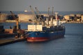 Cargo vessel alongside during cargo operation