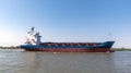 Cargo vessel on Danube river Royalty Free Stock Photo