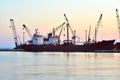 Cargo vessel at the dock Royalty Free Stock Photo