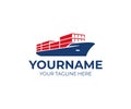 Cargo vessel ship logo design. Container ship vector design Royalty Free Stock Photo