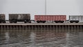 Cargo waggons in port of hannover Royalty Free Stock Photo