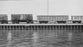 Cargo waggons in port of hannover Royalty Free Stock Photo