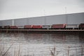 Cargo waggons in port of hannover Royalty Free Stock Photo