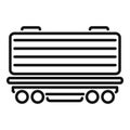 Cargo wagon delivering goods on railway track icon Royalty Free Stock Photo